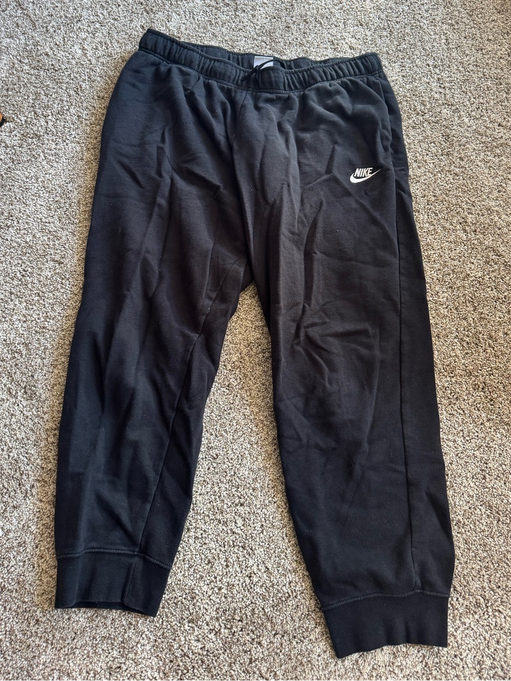 Nike Black Kids Fleece Joggers with White Swoosh